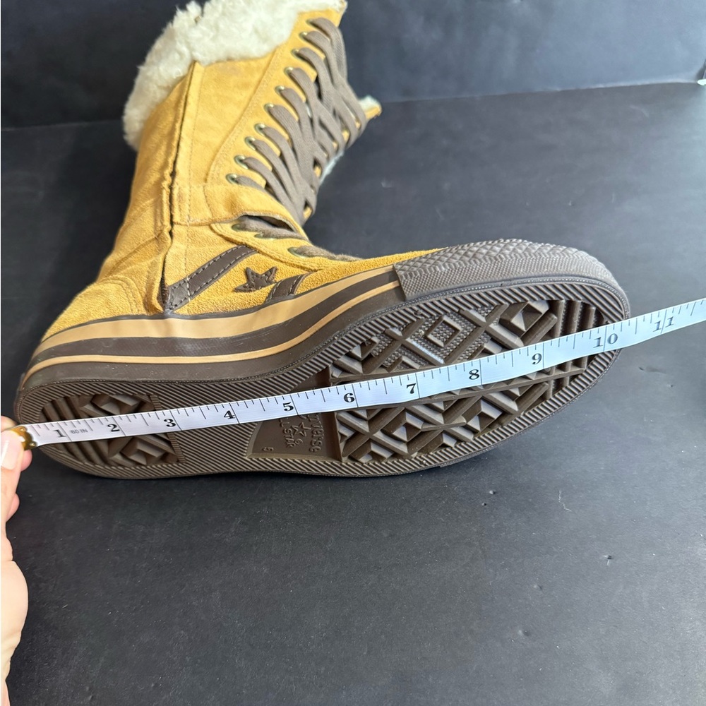 Rare🌟Vtg Converse brown leather XXHI sneakers Knee high full lace buckle.Size 7 - Picture 14 of 16